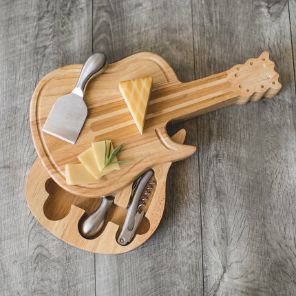 Guitar Cheese Cutting Board & Tools Set