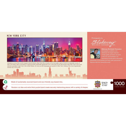 New York City, New York 1000 Piece Panoramic Jigsaw Puzzle