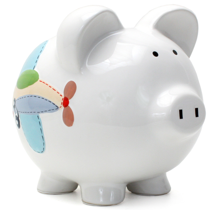 Airplane Large Piggy Bank