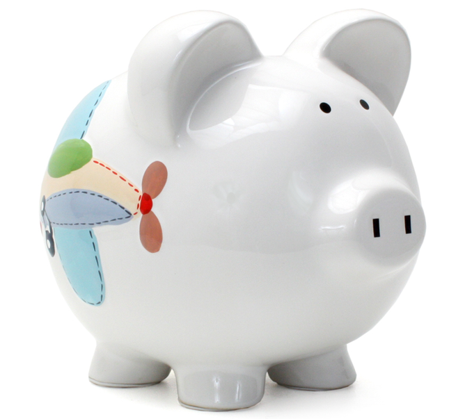 Airplane Large Piggy Bank