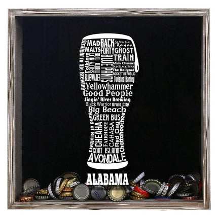 Alabama Beer Typography Shadow Box
