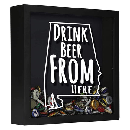 Alabama Drink Beer From Here Beer Cap Shadow Box