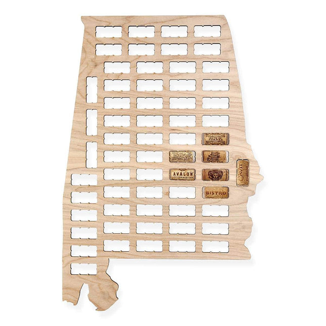 Alabama Wine Cork Map