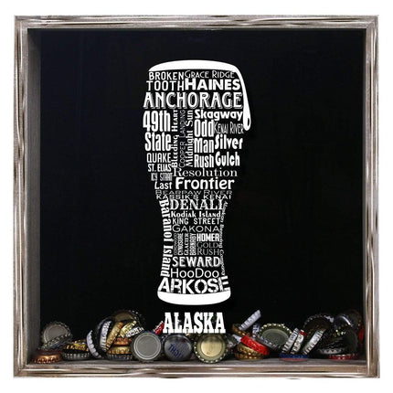 Alaska Beer Typography Shadow Box