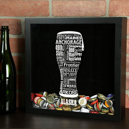 Alaska Beer Typography Shadow Box