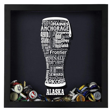 Alaska Beer Typography Shadow Box