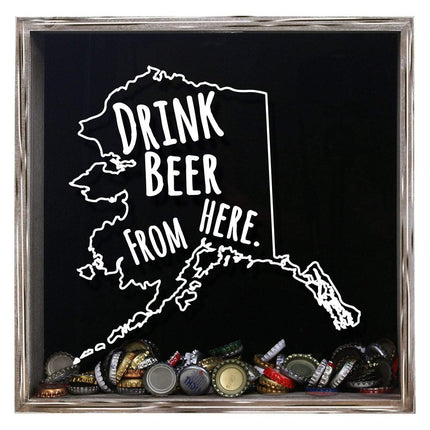 Alaska Drink Beer From Here Beer Cap Shadow Box