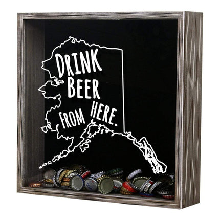 Alaska Drink Beer From Here Beer Cap Shadow Box