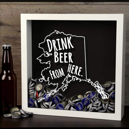 Alaska Drink Beer From Here Beer Cap Shadow Box
