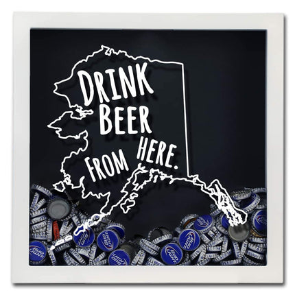Alaska Drink Beer From Here Beer Cap Shadow Box