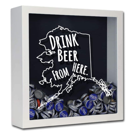 Alaska Drink Beer From Here Beer Cap Shadow Box