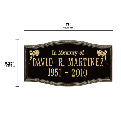 Alexandria Standard Two Line "In Memory Of" Wall Plaque