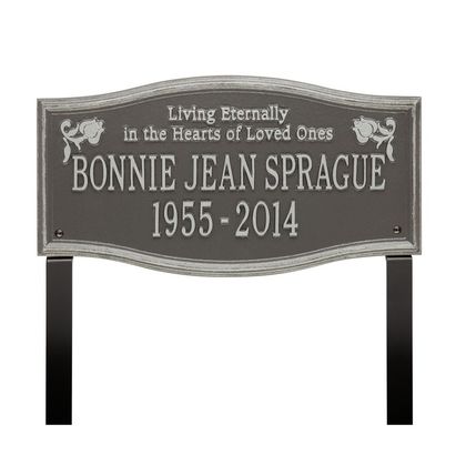 Alexandria Standard Two Line "Living Eternally" Lawn Plaque