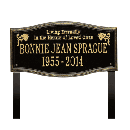 Alexandria Standard Two Line "Living Eternally" Lawn Plaque