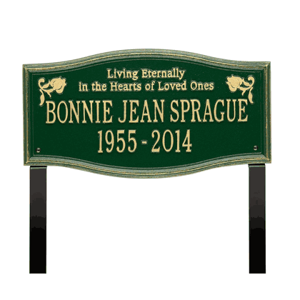 Alexandria Standard Two Line "Living Eternally" Lawn Plaque