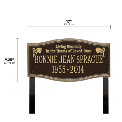 Alexandria Standard Two Line "Living Eternally" Lawn Plaque