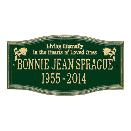 Alexandria Standard Two Line "Living Eternally" Wall Plaque