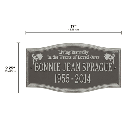 Alexandria Standard Two Line "Living Eternally" Wall Plaque
