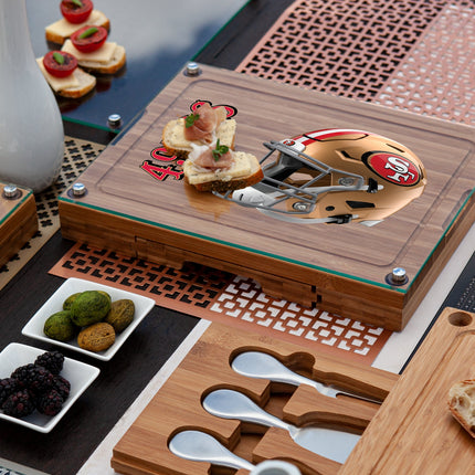 San Francisco 49ers - Concerto Glass Top Cheese Cutting Board & Tools Set