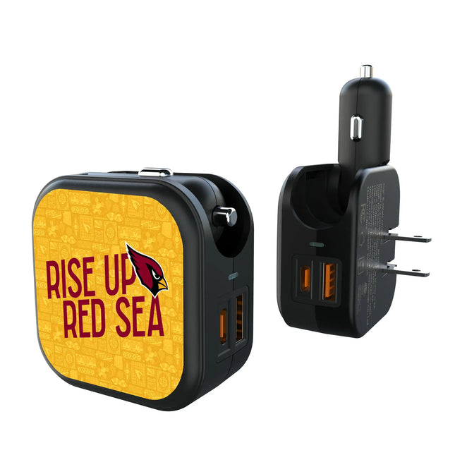 Arizona Cardinals Deco 2 in 1 USB A/C Charger