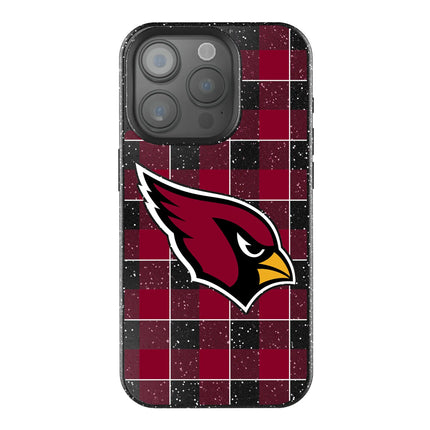 Arizona Cardinals Plaid Black Bling Phone Case for Apple iPhone