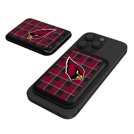 Arizona Cardinals Plaid Black Magnetic Credit Card Wallet