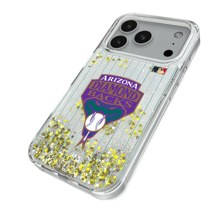Arizona Diamondbacks 1999-2006 - Cooperstown Collection Pinstripe Glitter Phone Case for Apple iPhone