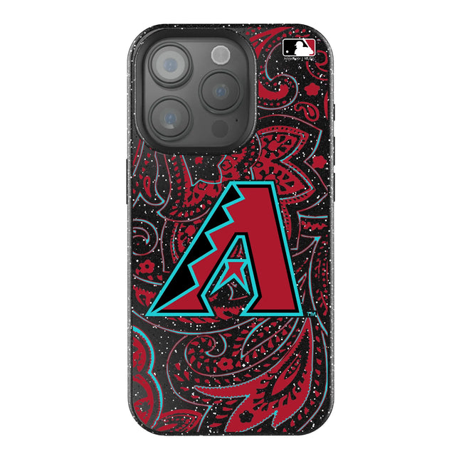 Arizona Diamondbacks Paisley Black Bling Phone Case for Apple iPhone