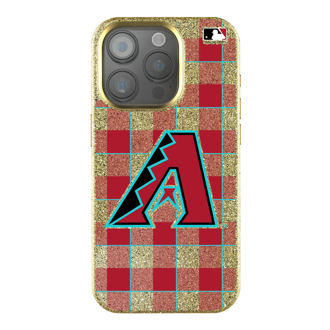 Arizona Diamondbacks Plaid Bling Phone Case for Apple iPhone