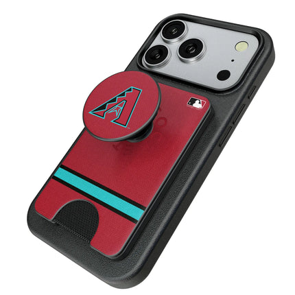 Arizona Diamondbacks Stripe PopSockets MagSafe-Compatible PopWallet+
