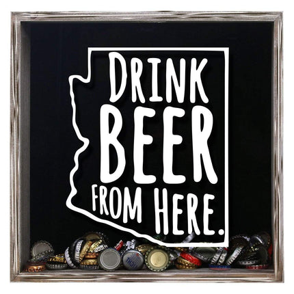 Arizona Drink Beer From Here Beer Cap Shadow Box