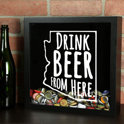 Arizona Drink Beer From Here Beer Cap Shadow Box