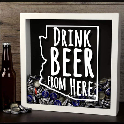 Arizona Drink Beer From Here Beer Cap Shadow Box