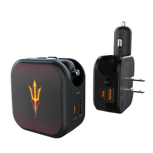 Arizona State University Sun Devils Linen 2 in 1 USB A/C Charger