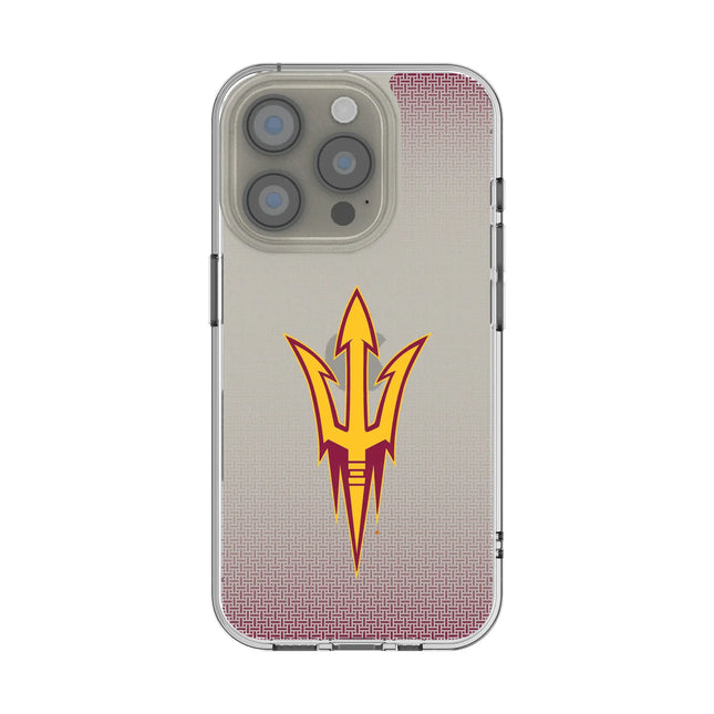 Arizona State University Sun Devils Linen Clear Phone Case for Apple iPhone