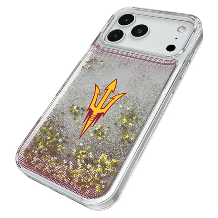 Arizona State University Sun Devils Linen Glitter Phone Case for Apple iPhone