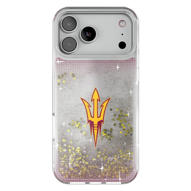 Arizona State University Sun Devils Linen Glitter Phone Case for Apple iPhone