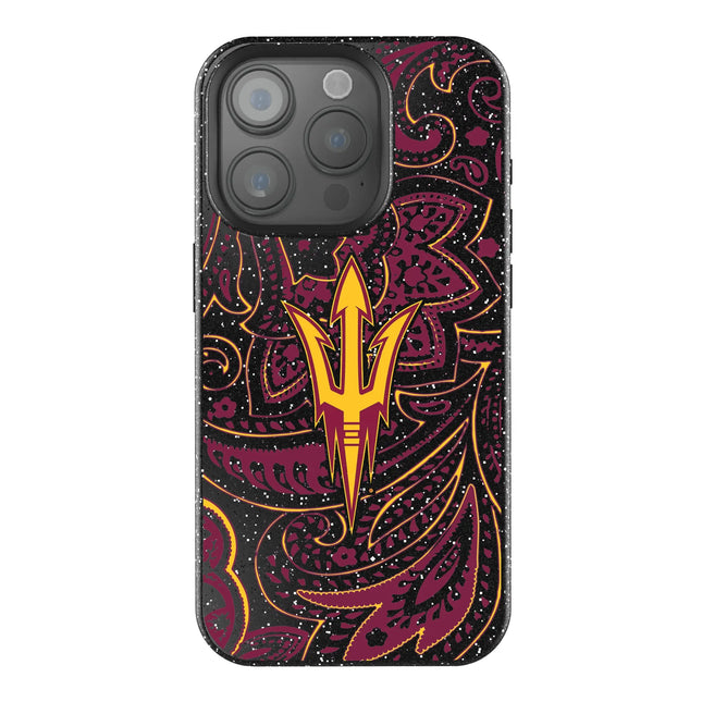 Arizona State University Sun Devils Paisley Black Bling Phone Case for Apple iPhone