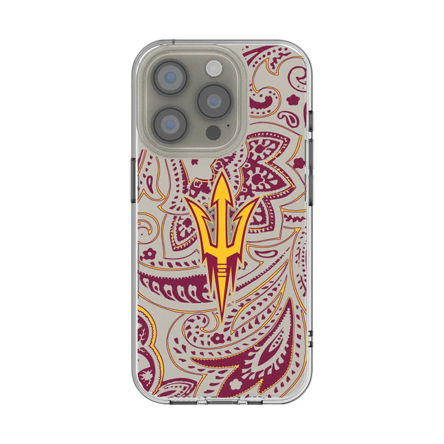 Arizona State University Sun Devils Paisley Clear Phone Case for Apple iPhone
