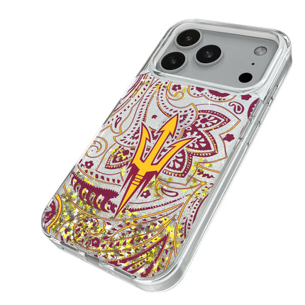 Arizona State University Sun Devils Paisley Glitter Phone Case for Apple iPhone