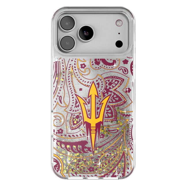 Arizona State University Sun Devils Paisley Glitter Phone Case for Apple iPhone