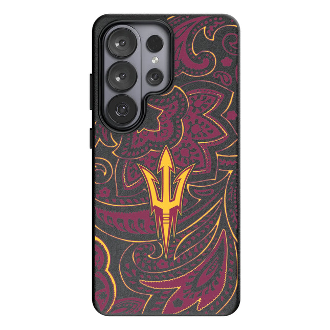 Arizona State University Sun Devils Paisley MagSafe Compatible Phone Case for Samsung Galaxy