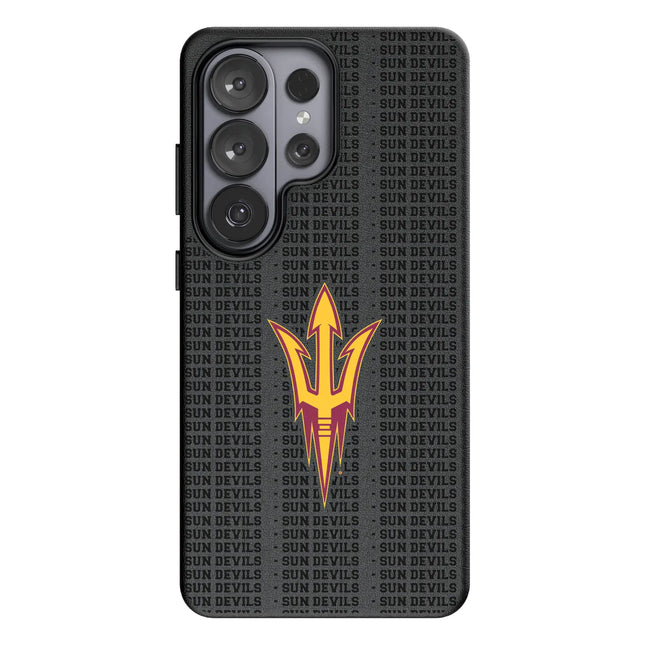 Arizona State University Sun Devils Text Backdrop MagSafe Compatible Phone Case for Samsung Galaxy
