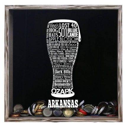 Arkansas Beer Typography Shadow Box