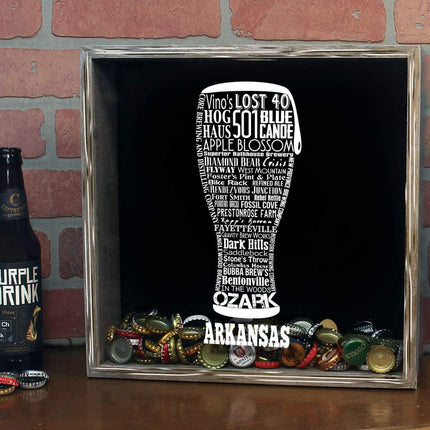 Arkansas Beer Typography Shadow Box