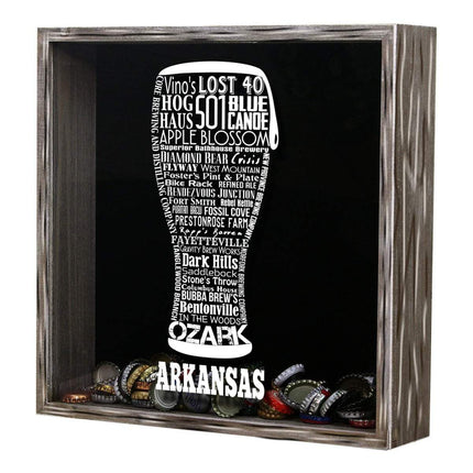 Arkansas Beer Typography Shadow Box