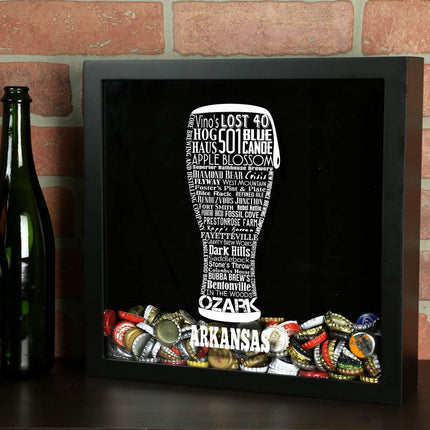 Arkansas Beer Typography Shadow Box
