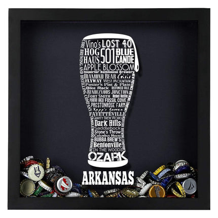 Arkansas Beer Typography Shadow Box