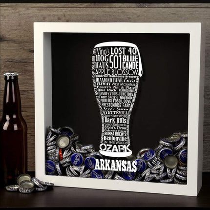 Arkansas Beer Typography Shadow Box