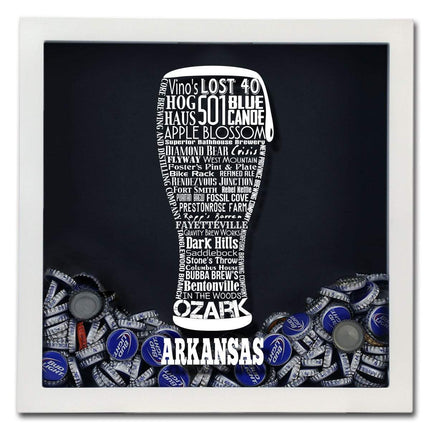 Arkansas Beer Typography Shadow Box